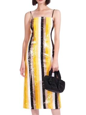 NWT Staud Claire Sequin Midi Dress